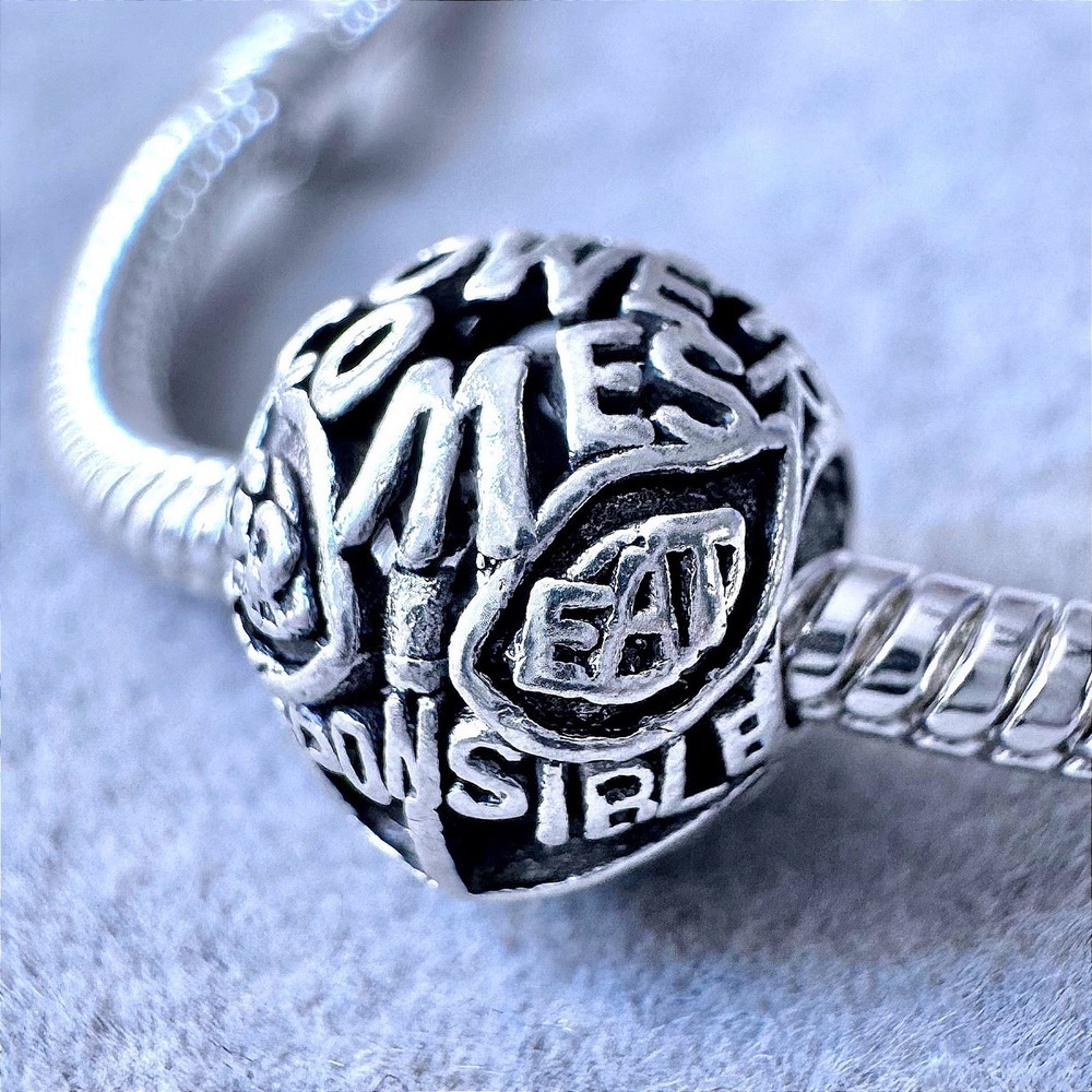 Marvel Spider-Man Great Power Great Responsibility Charm fits PANDORA